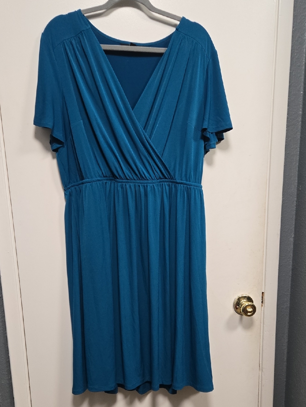 Lane Bryant Teal Midi Wrap-Style Dress